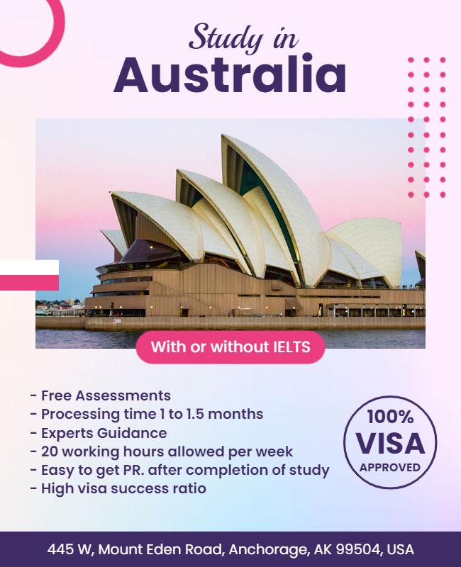 Australia Study Program Visa Flyer Template