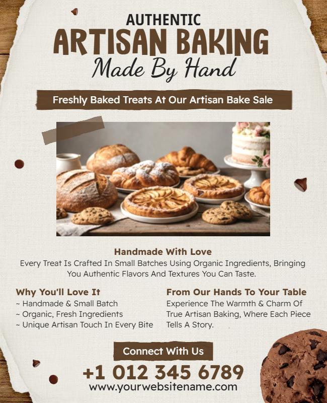 Authentic Artisan Baking Sale Flyer Template