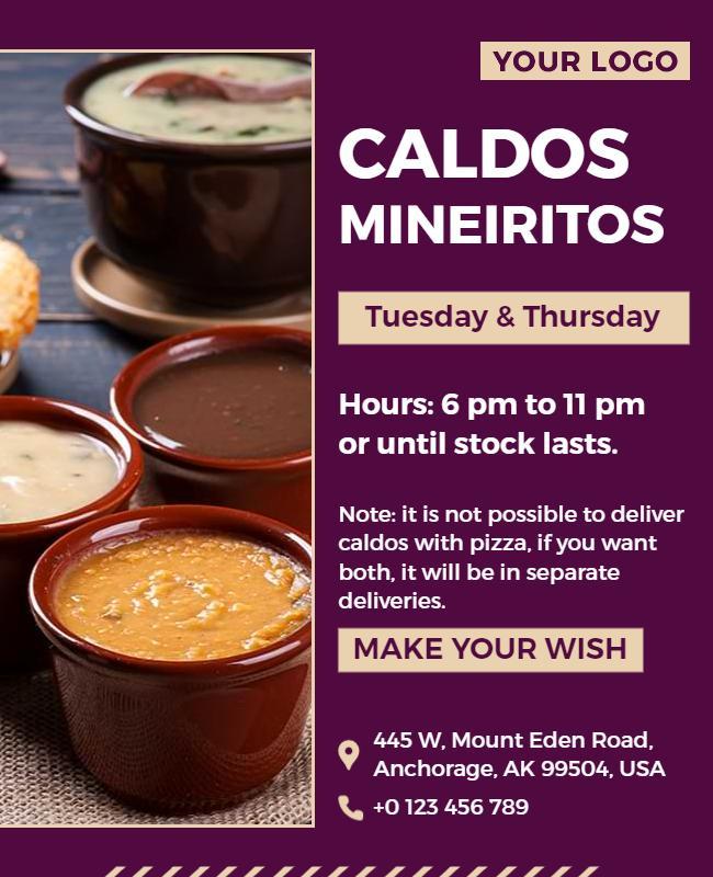 Authentic Caldos Mineiros Special Offer Flyer Template