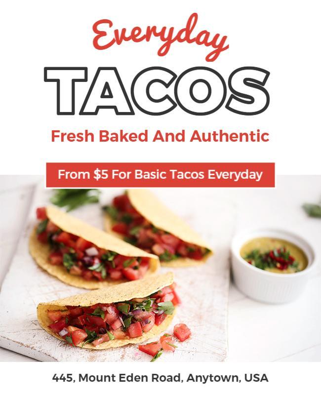 Authentic Fresh Baked Tacos Promotion Flyer Template