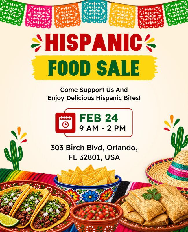 Authentic Hispanic Food Sale Flyer Template