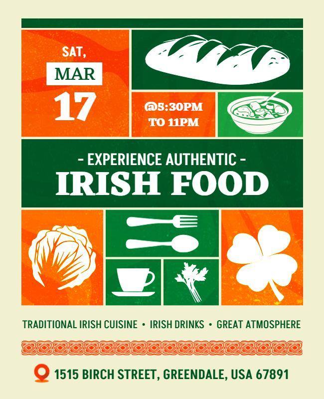 Authentic Irish Cuisine Experience Flyer Template