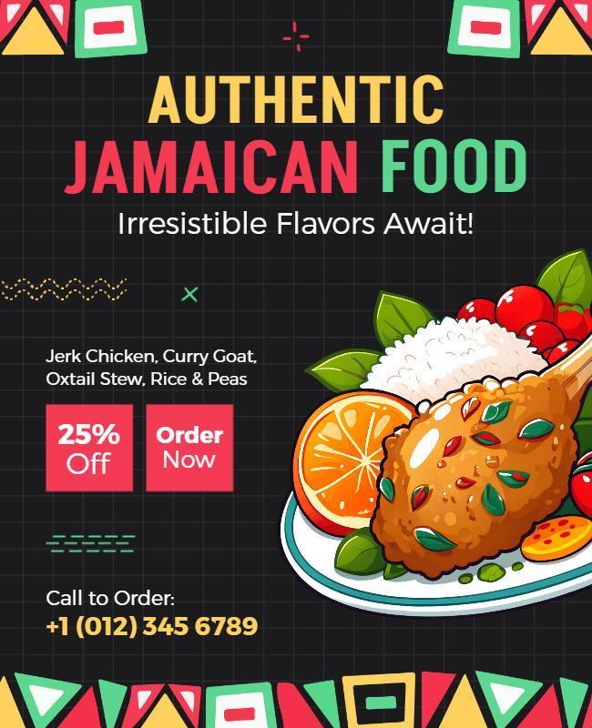 Authentic Jamaican Cuisine Flyer Template