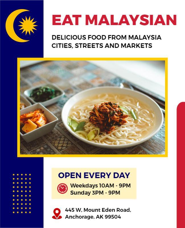 Authentic Malaysian Cuisine Promotion Flyer Template