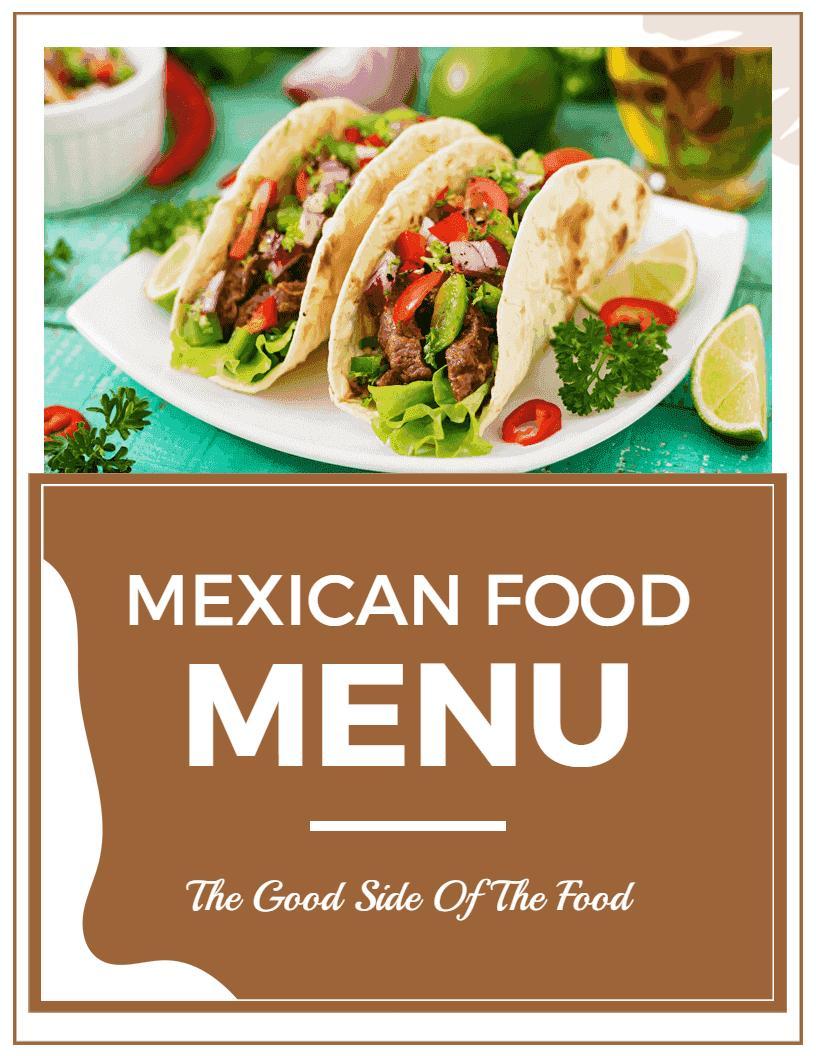 Authentic Mexican Appetizers and Salads Menu Template