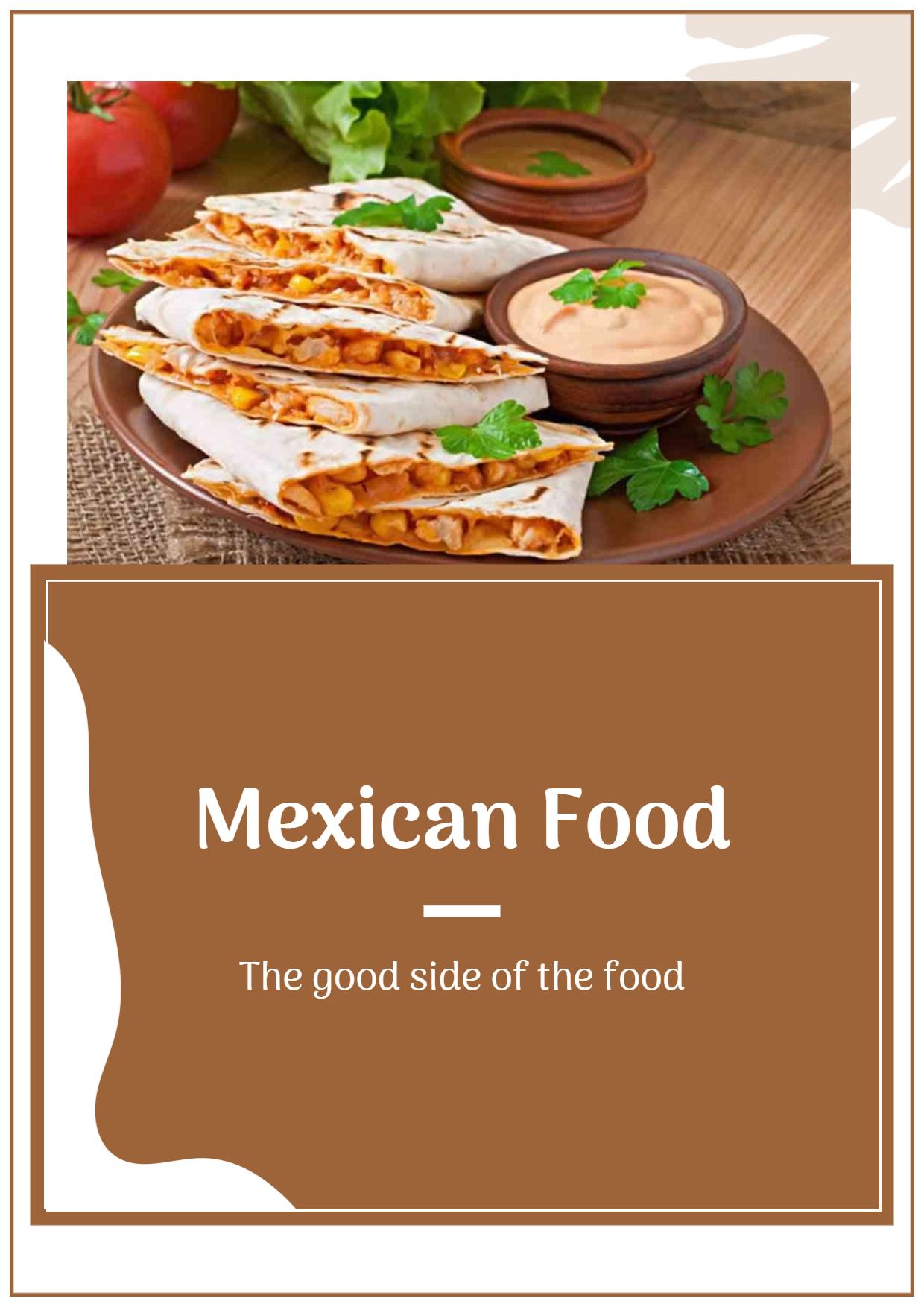 Authentic Mexican Cuisine Restaurant Catalog Brochure Template