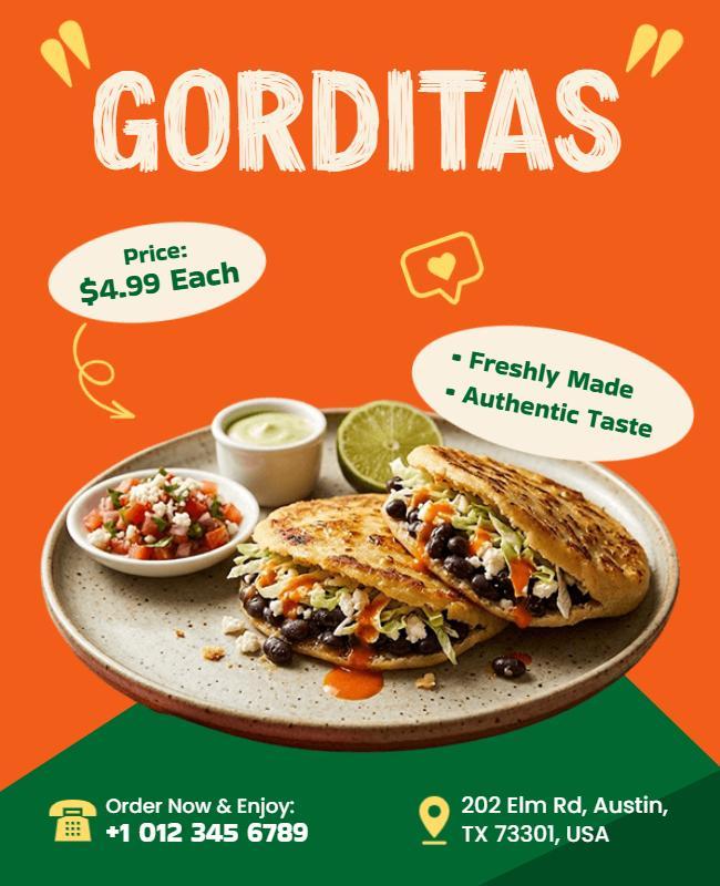 Authentic Mexican Gorditas Food Flyer Template