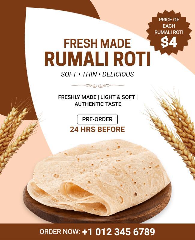 Authentic Rumali Roti Promotion Poster Template