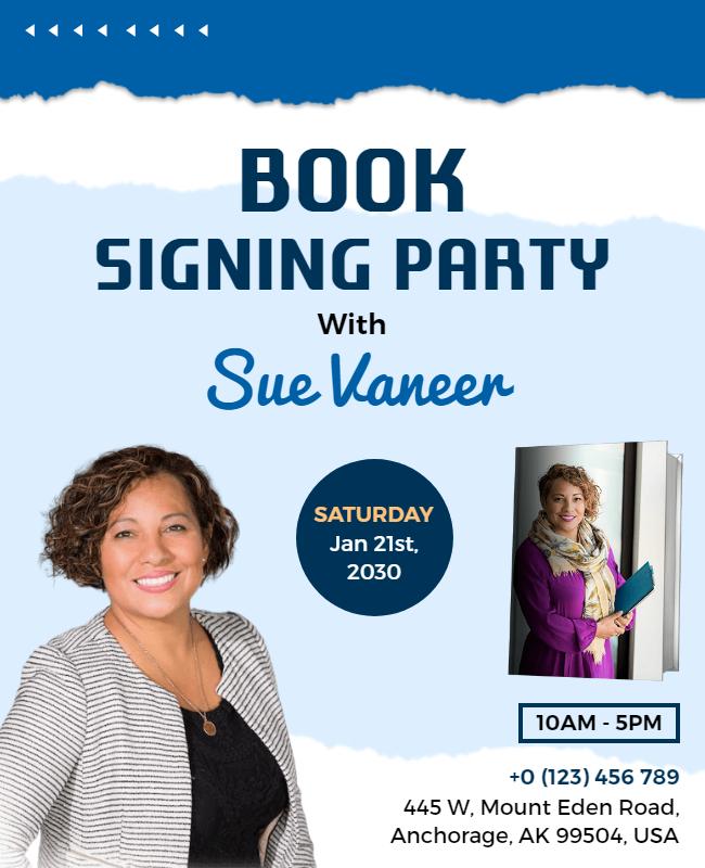 Author Book Signing Event Flyer Template