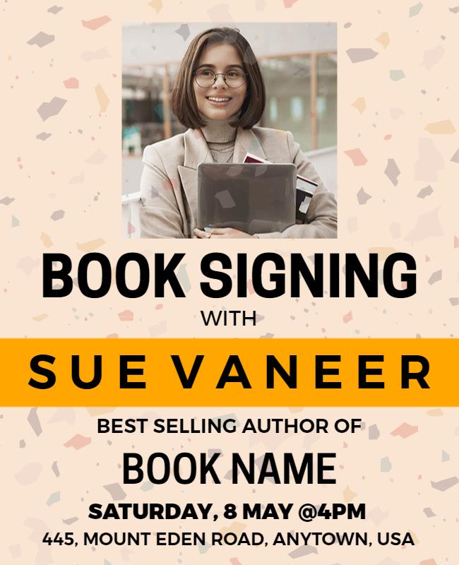 Contemporary Elegant Book Signing Event Flyer Template