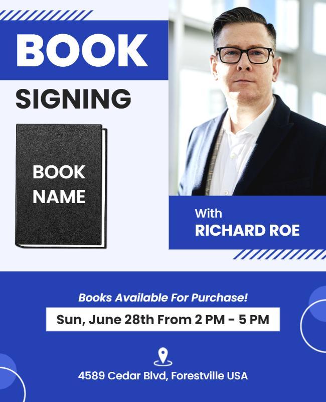 Author Meet and Book Signing Event Flyer Template