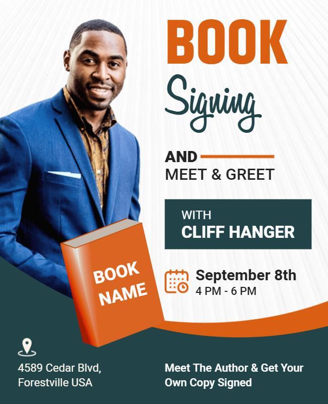 Author Meet and Greet Book Signing Flyer Template