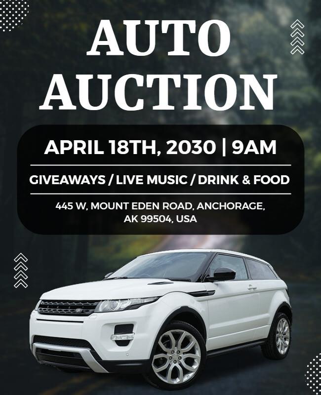 Auto Auction Event with Live Music Flyer Template