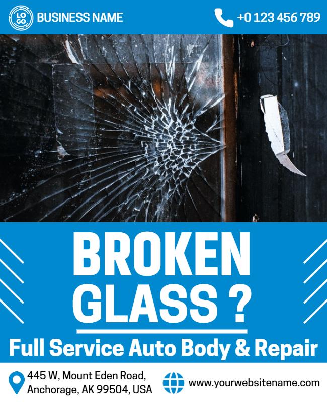 Auto Body Repair and Glass Services Flyer Template