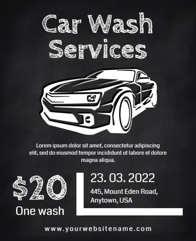 Auto Detailing Car Wash Services Flyer Template