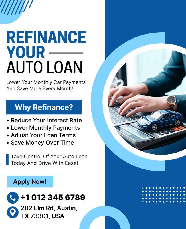 Auto Loan Refinancing Promotional Flyer Template