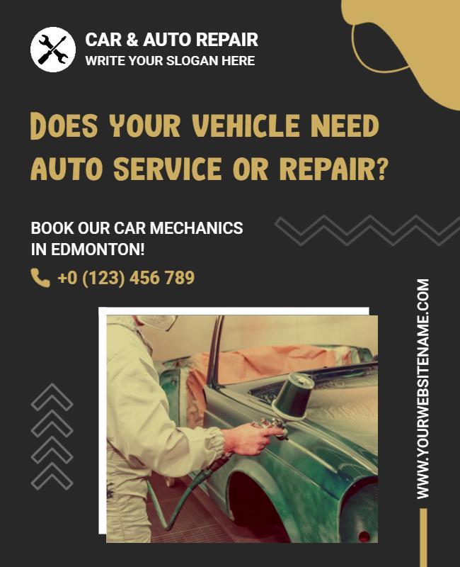 Auto Repair and Service Promotion Flyer Template