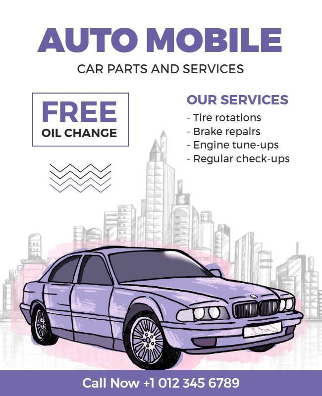 Auto Repair and Services Promotion Flyer Template