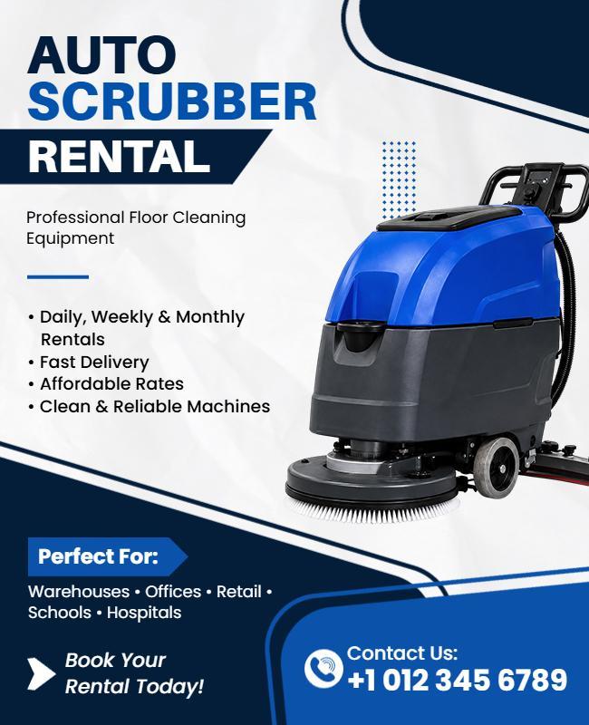 Auto Scrubber Rental Services Flyer Template