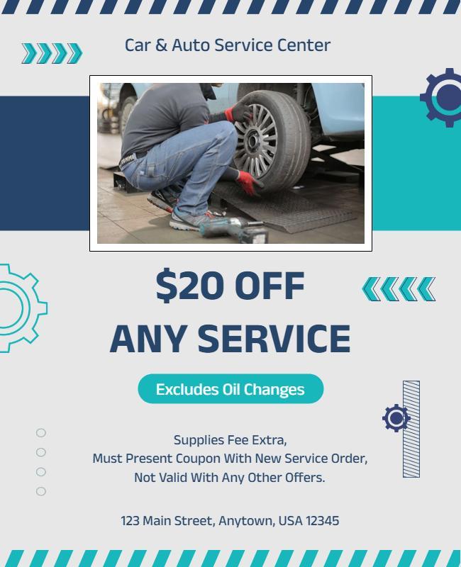 Auto Service Discount Promotion Flyer Template