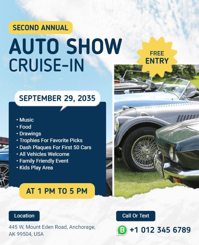 Auto Show and Cruise in Event Flyer Template