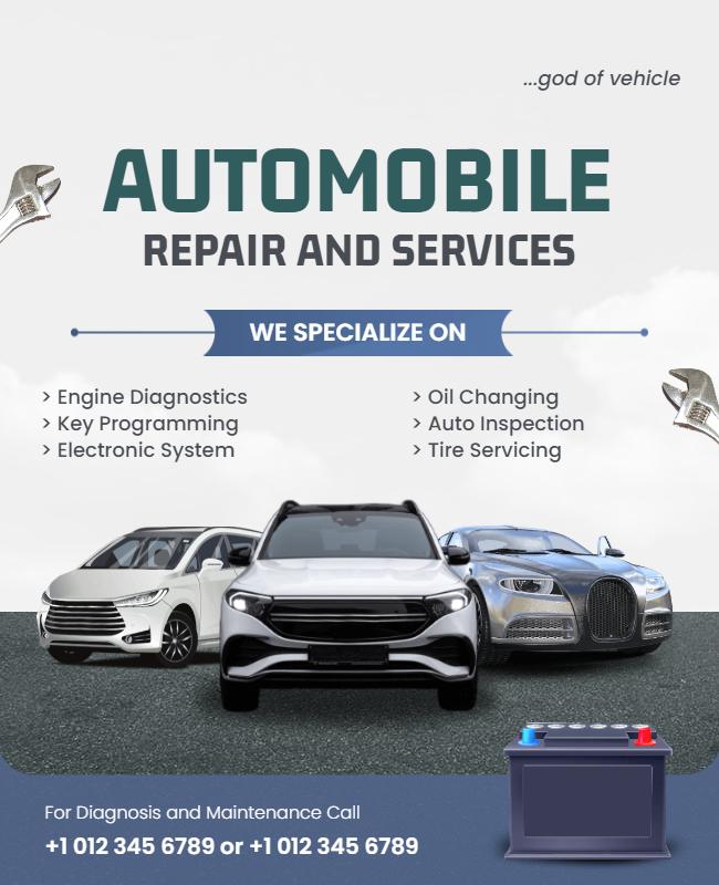 Automobile Repair and Services Flyer Template