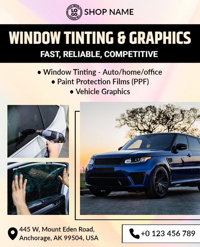 Automobile Window Tinting Services Flyer Template