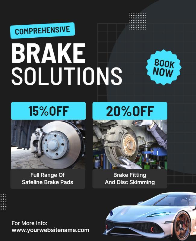 Automotive Brake Solutions Discount Flyer Template