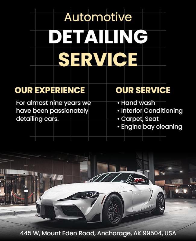 Automotive Detailing Service Promotional Flyer Template