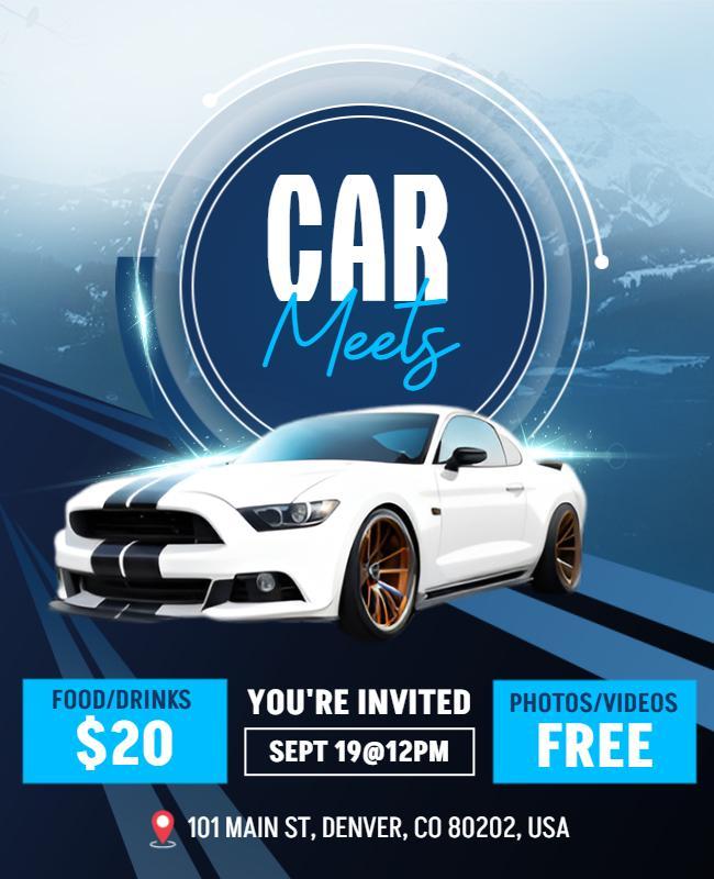 Automotive Enthusiast Car Meet Flyer Template