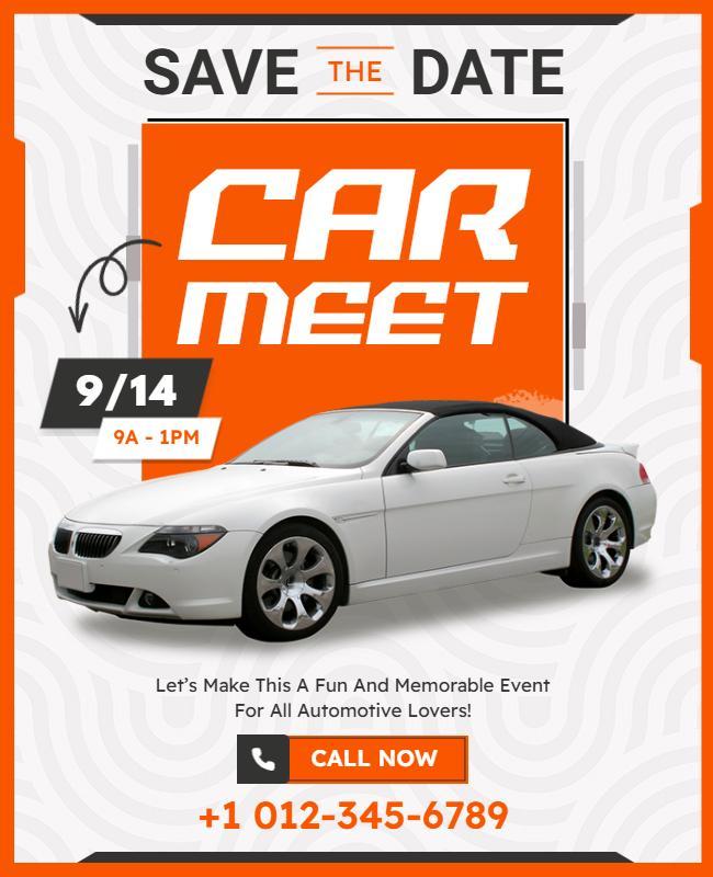 Automotive Enthusiasts Car Meet Event Flyer Template