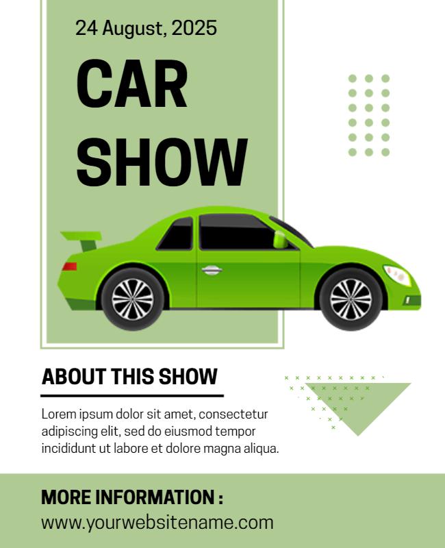 Vibrant Green Car Show Event Marketing Flyer Template