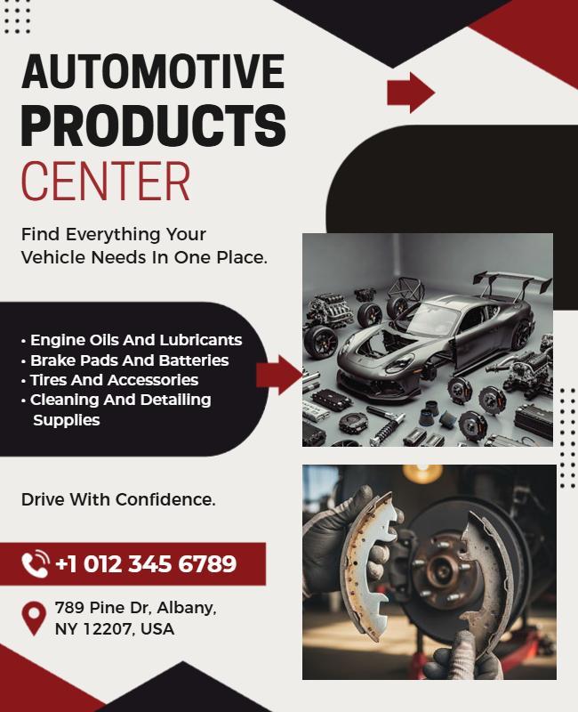 Automotive Products Promotion Flyer Template