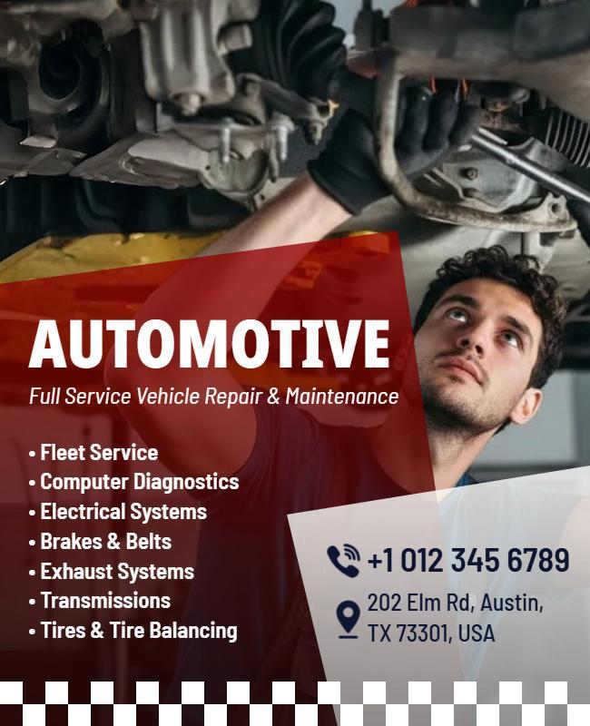Automotive Repair and Maintenance Flyer Template