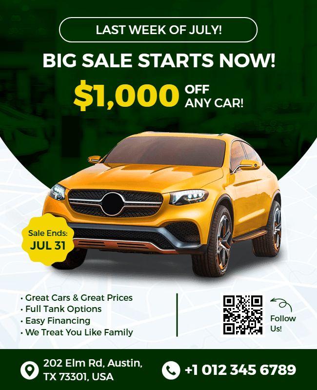 Automotive Sale Limited Time Offer Flyer Template