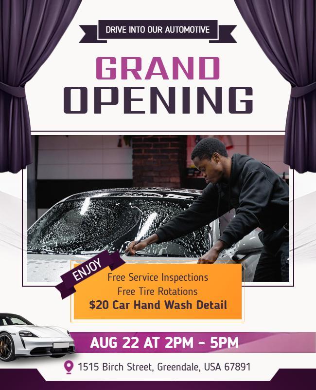 Automotive Service Center Grand Opening Flyer Template