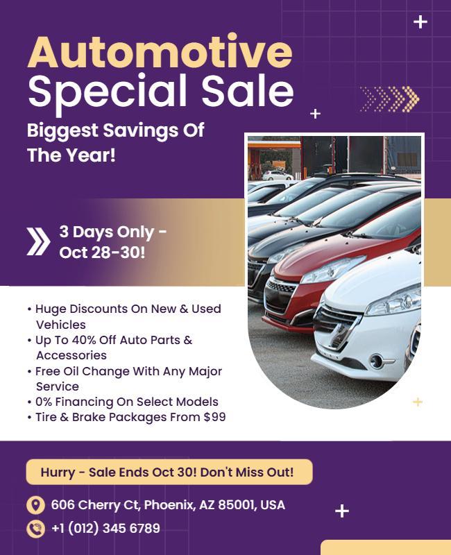 Automotive Special Sale Event Flyer Template