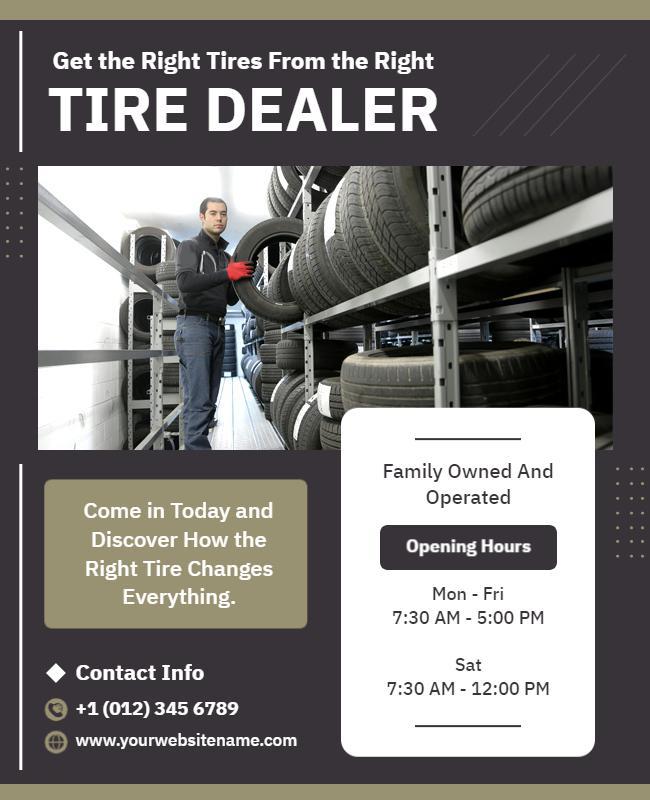 Automotive Tire Dealer Promotion Flyer Template