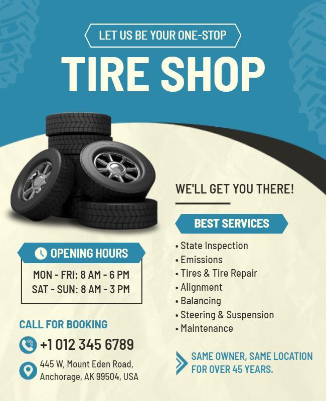 Automotive Tire Service Promotional Flyer Template