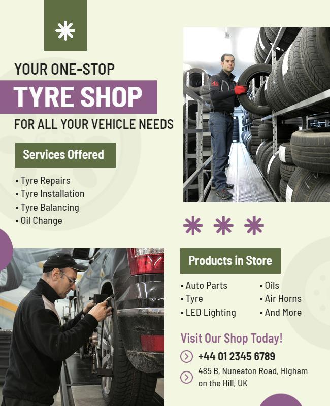 Automotive Tire Services Promotion Flyer Template