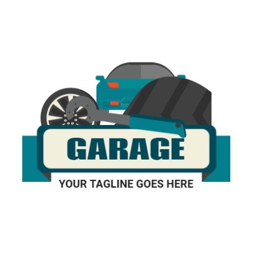 Automotive Tools and Vehicles Representation for Garage Logo Template
