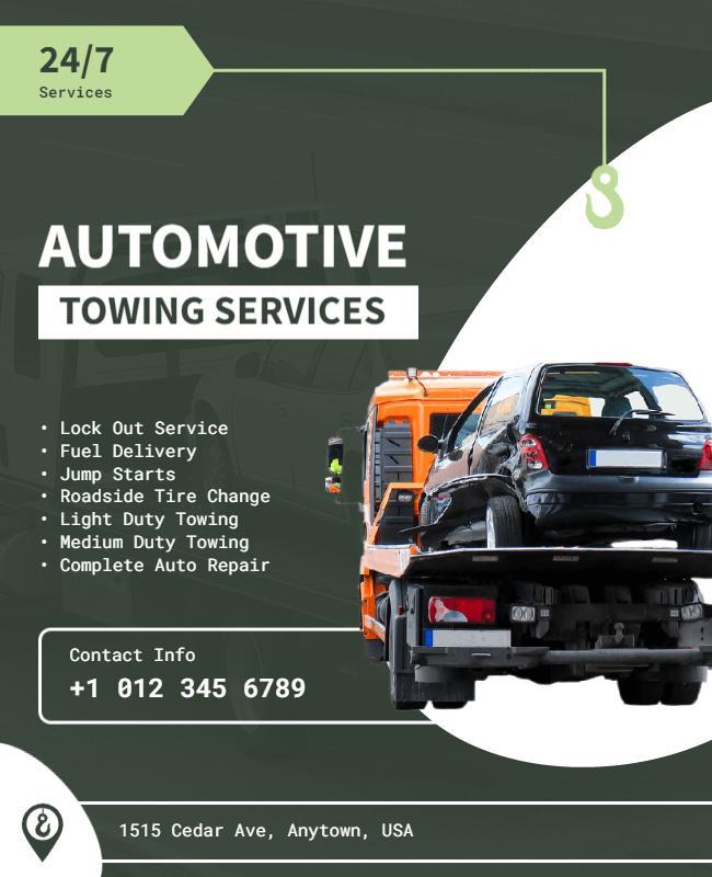 Automotive Towing and Repair Services Flyer Template