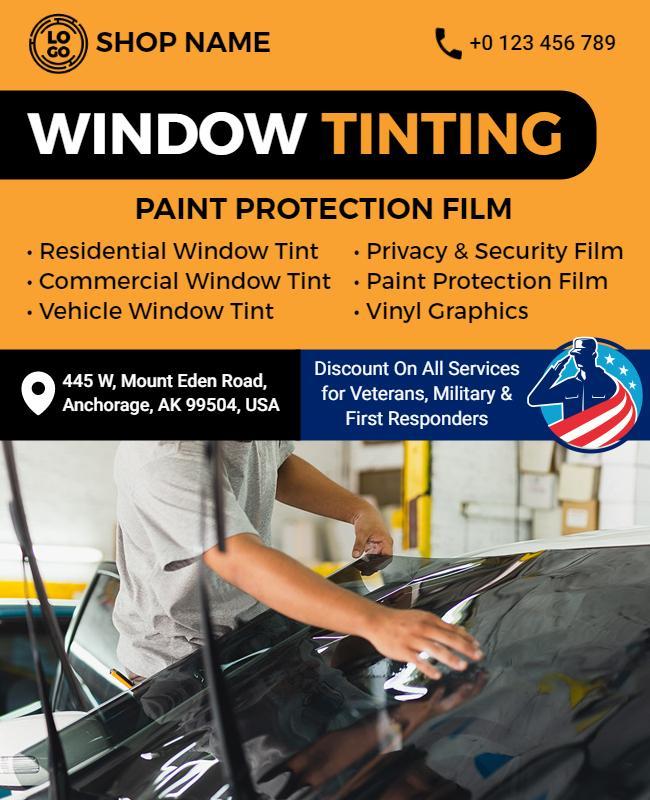 Automotive Window Tinting Services Flyer Template