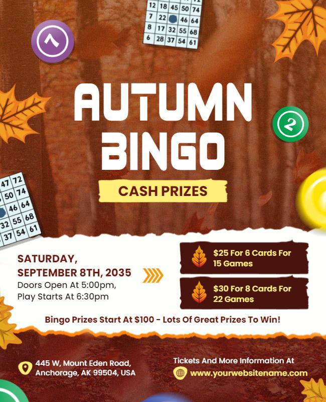 Autumn Bingo Event Flyer Template