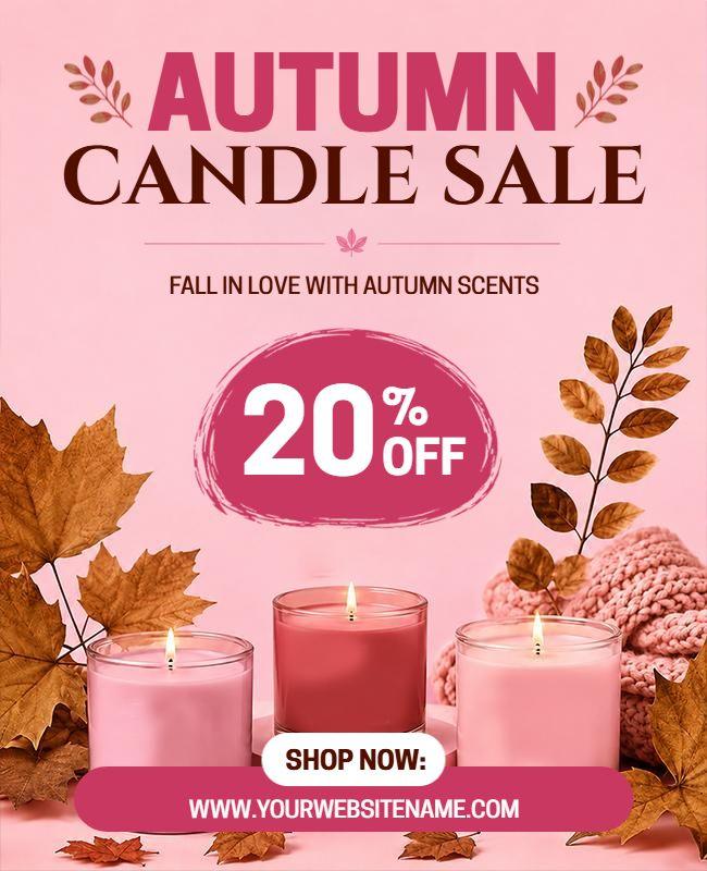 Autumn Candle Sale Advertisement Flyer Template