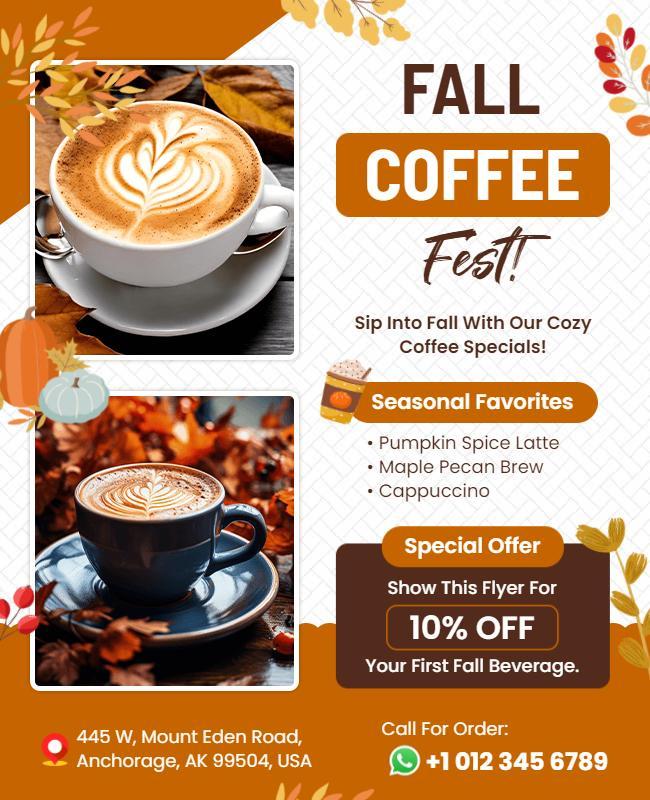 Autumn Coffee Festival Promotion Flyer Template