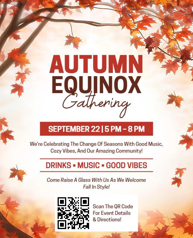 Autumn Equinox Celebration Gathering Flyer Template
