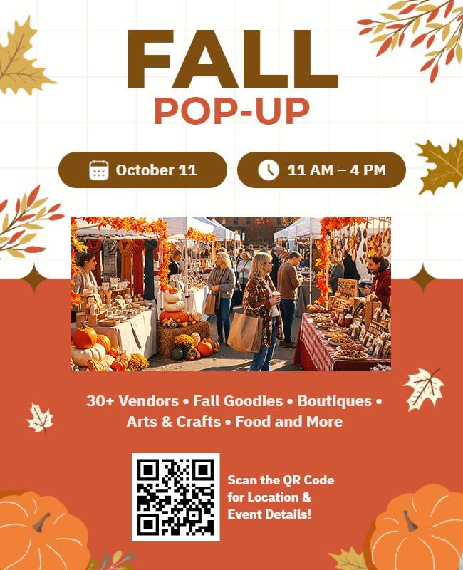 Autumn Fall Market Pop-up Event Flyer Template