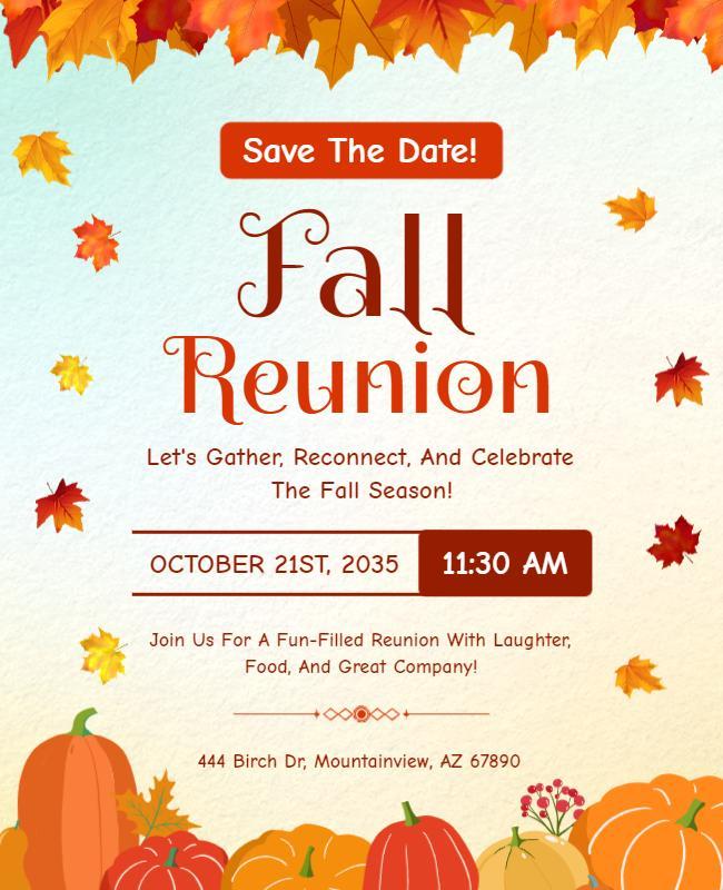 Autumn Family Reunion Celebration Flyer Template