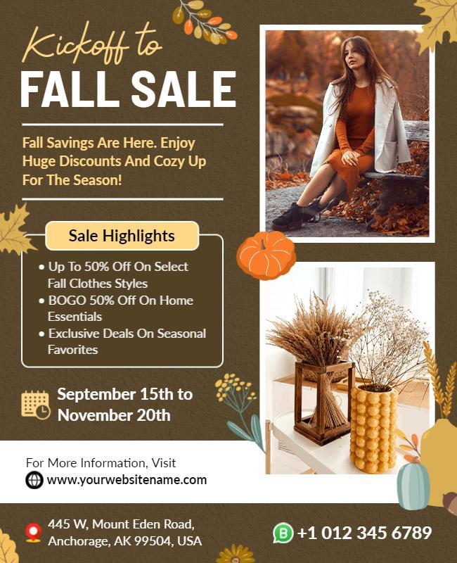 Autumn Fashion and Home Sale Flyer Template